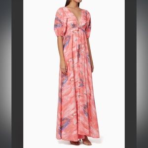 STAUD Amaretti Prink Printed Puff Sleeve Dress size 6